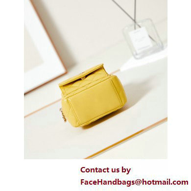 Chanel Lambskin  &  Gold-Tone Metal Mini Backpack Bag AP3753 Yellow 2025